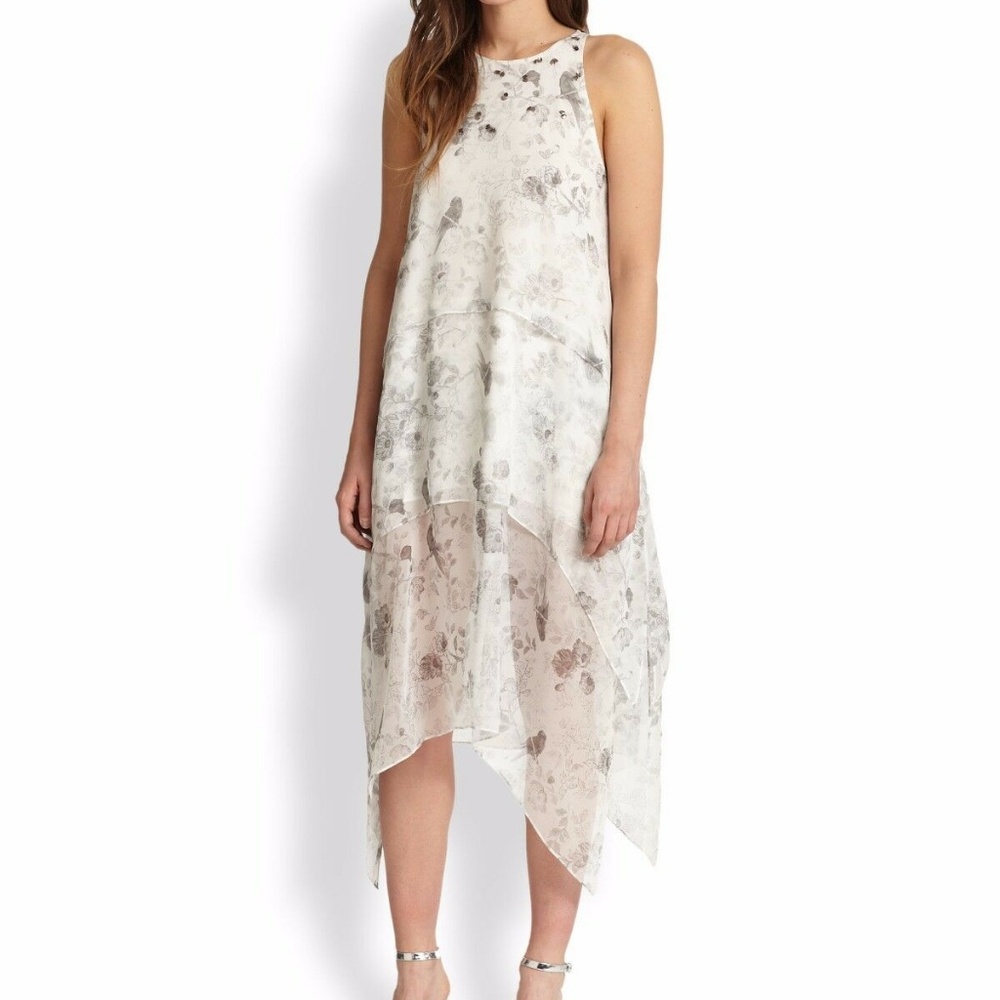 Elizabeth and James Silk Floral Tiered Dress
